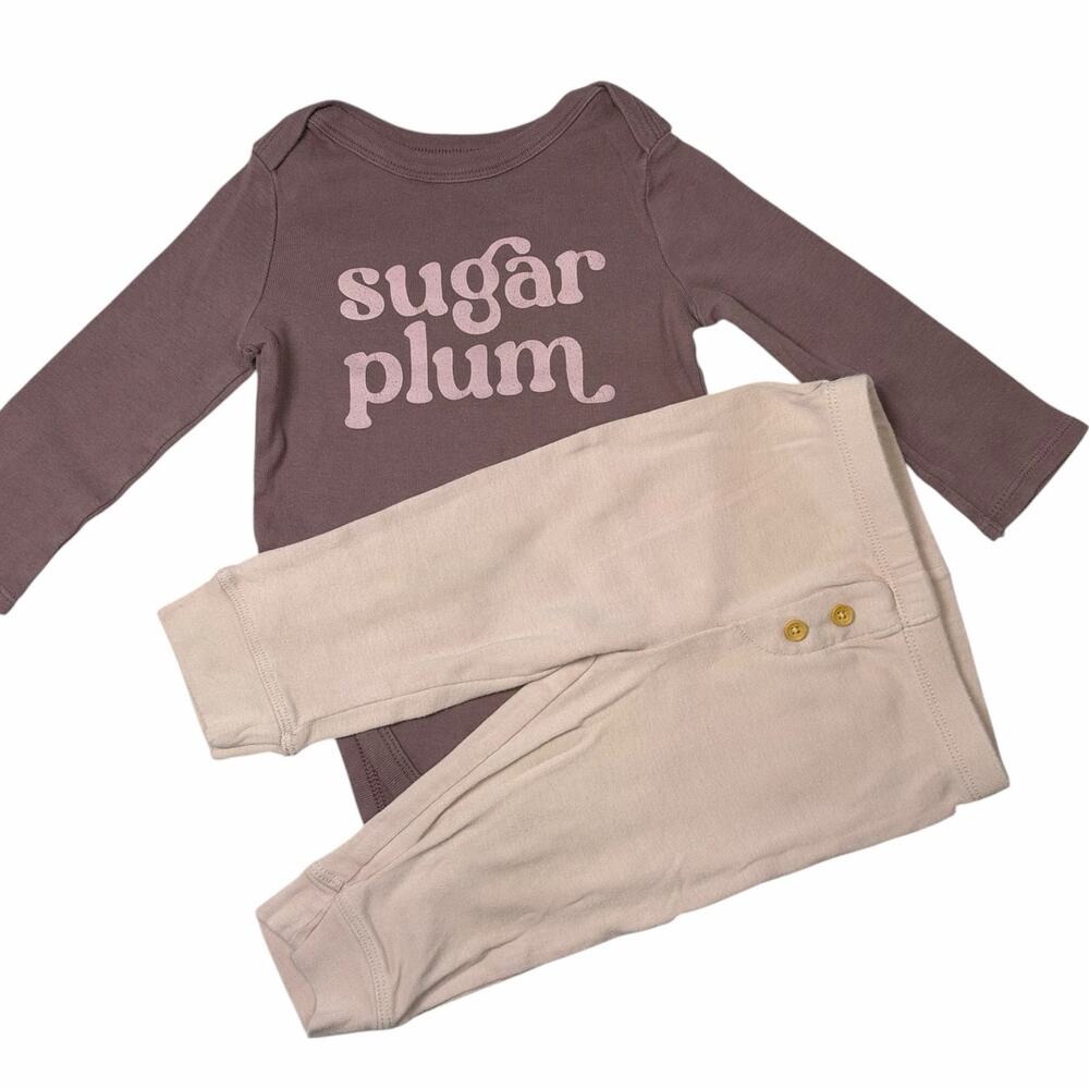 Little Co. Matching Outfit Girls Organic Purple 12 Months
